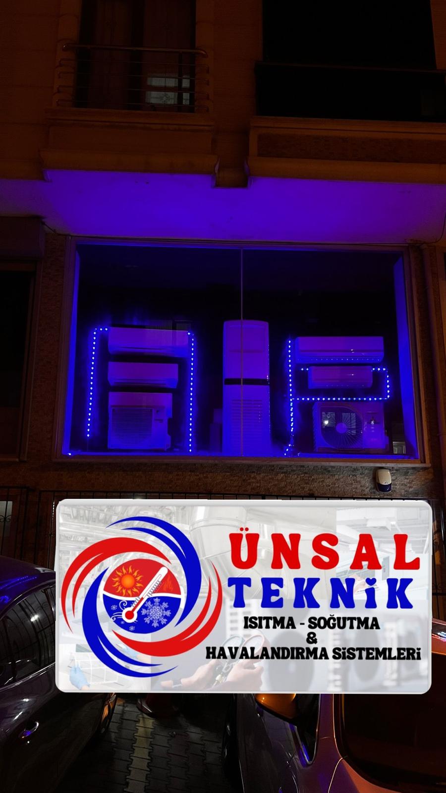 Ünsal Teknik – Gece Vitrin Görünümü